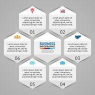 Business infographic diagram presentation 6 steps N2