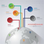 Abstract 3D digital illustration Infographic with world map Can N14