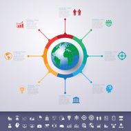 Abstract 3D digital illustration Infographic with world map Can N15