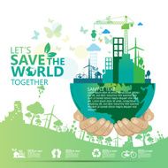 Ecology concept save world vector illustration N86