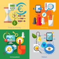 Time money planning innovation vision