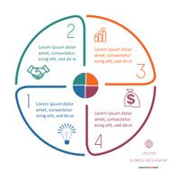 Circle Lines Infographic Four Positions