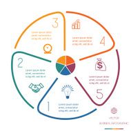 Circle Lines Infographic Five Positions