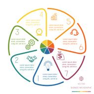 Circle Lines Infographic Seven Positions