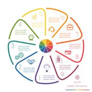 Circle Lines Infographic Nine Positions