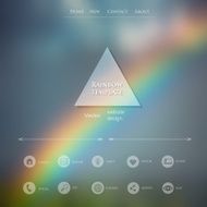 Vector web and mobile interface template with rainbow