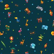 Pattern of flat design african icons and infographics elements with