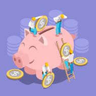 Saving Money Concept Isomeric