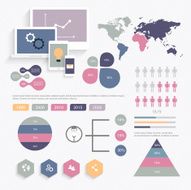 Set of infographics elements in modern flat business style N16