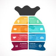 Vector money bag infographic Template for briefcase diagram graph presentation