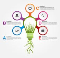 Abstract options infographics design template N4