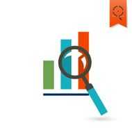 Magnifying Glass with Bar Chart N9