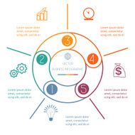 Multi-coloured ring Infographic five positions