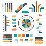 Collection of infographics elements Colorful set template N6