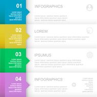Infographics Design template Numbered banners horizontal cutout lines for graphic N2