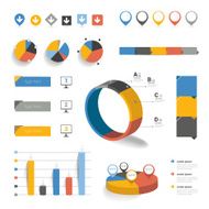 Collection of infographics elements Colorful set template N7