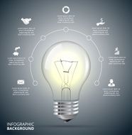 Vector light bulb with circle for infographic