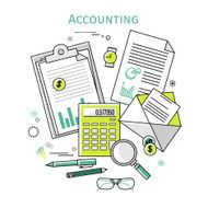Flat linear vector icons illustration design for business and finance N2