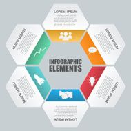 Infographic with honeycomb structure on the grey background