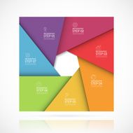Vector square infographic template in material style N5