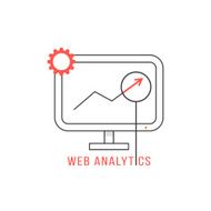 red and black web analytics icon