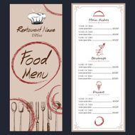 food menu cafe brochure drawing template N2