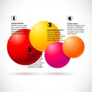 Infographics with group of flying balls N5
