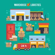 Warehousing and Logistic Delivery vector illustration N2