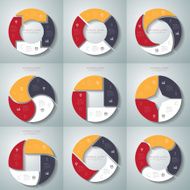 Vector circle arrows infographics set Template for diagram gra N6