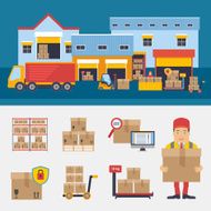 Warehousing and Logistic Delivery vector illustration N3