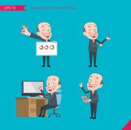 Set of drawing flat character style business concept boss activities