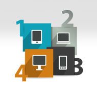 Numbered template Four steps chart