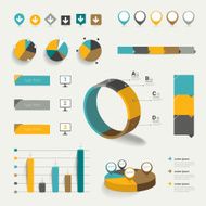 Set of flat infographic elements N3