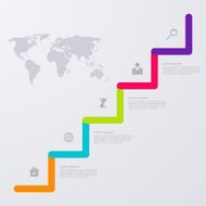 Vector illustration infographic five options with world map