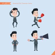 Set of drawing flat character style business office worker activities N58