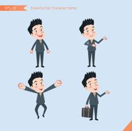 Set of drawing flat character style business office worker activities N60