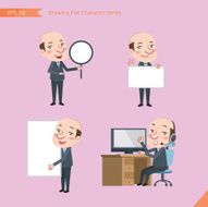 Set of drawing flat character style business concept ceo activities N22