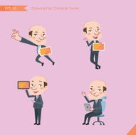 Set of drawing flat character style business concept ceo activities N23