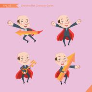 Set of drawing flat character style business concept ceo activities N24