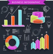 Set of colorful infographic elements for business