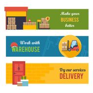 Warehousing and Logistic Delivery banners vector set N3