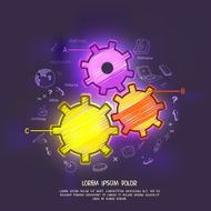 Creative cogwheel with infographic elements N2