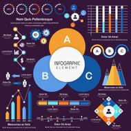 Big set of statistical infographic elements for business N2