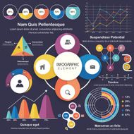 Set of various statistical business infographic elements N3