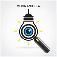 vision and ideas sign eye icon light bulb symbol search N2