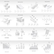 White infographic 3d Graph template Vector N4