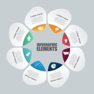 Paper infographics parts template modern design N3