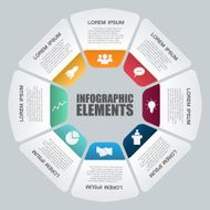 Paper infographics parts template modern design N4