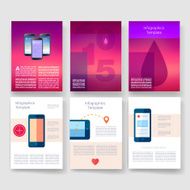 Templates Design Set of Web Mail Brochures Mobile Technology Infographic N345