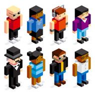 Set Of Different Cartoon Characters Isolated N5